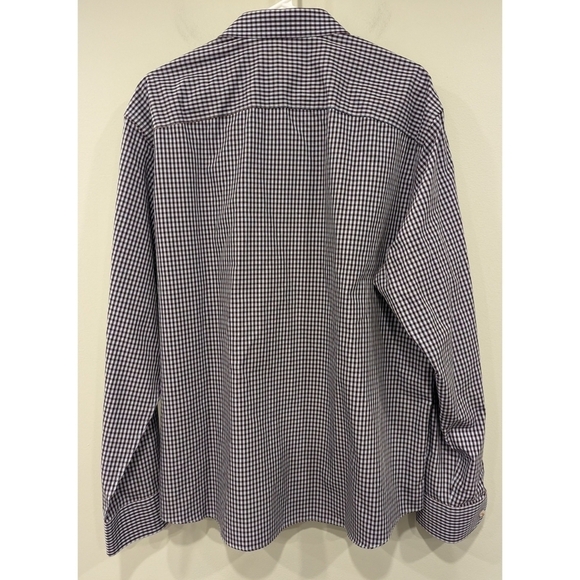 UnTUCKit Wrinkle Free 100% Cotton Blue and Red Plaid Long Sleeve Button Up XXL - Picture 5 of 7